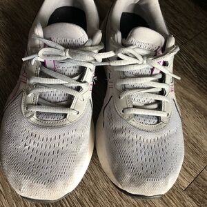 Asics White Women's Sneakers with Pink Accents